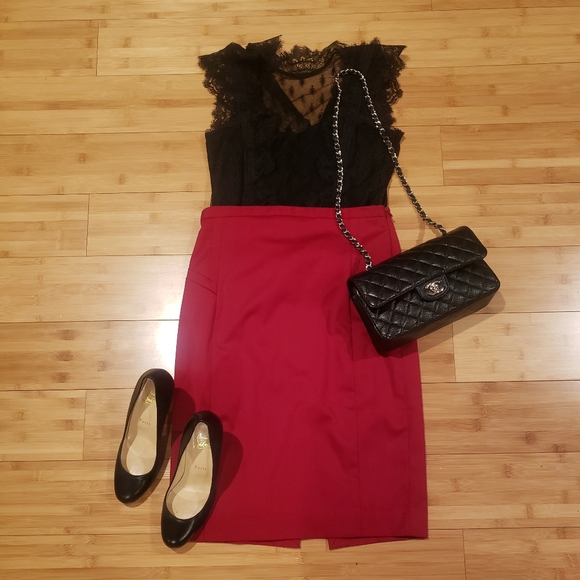 Express Dresses & Skirts - Express Red Pencil Skirt Size 6